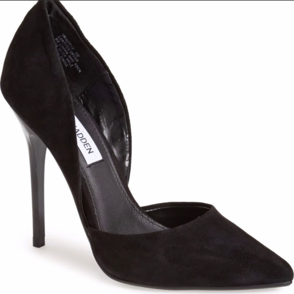 Steve Madden Galaaxy Black Suede D’Orsay Pumps